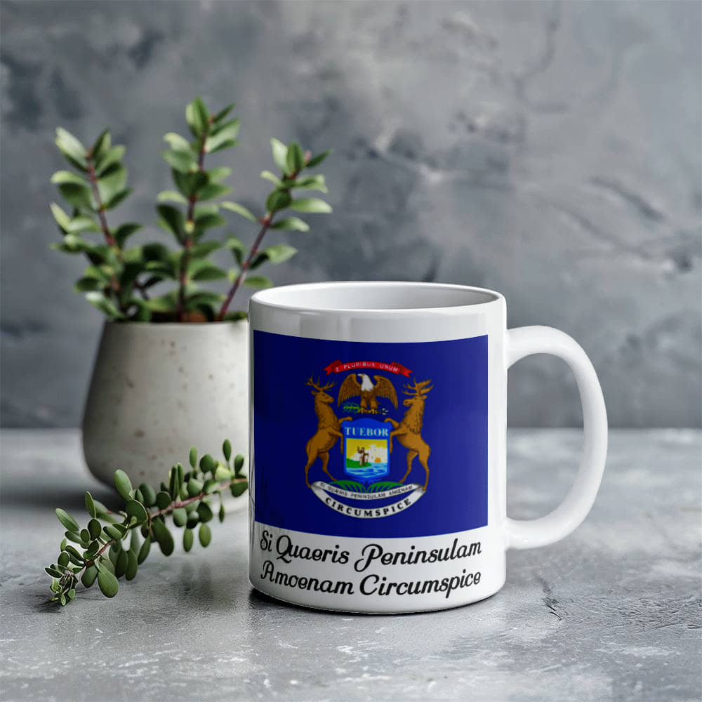 If You Seek A Pleasant Peninsula, Look About You (Michigan) Mug 11 oz.