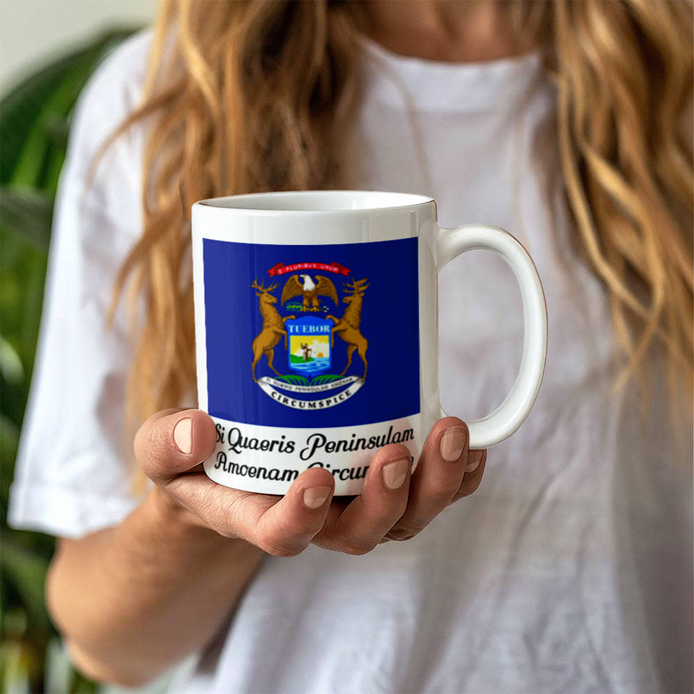 If You Seek A Pleasant Peninsula, Look About You (Michigan) Mug 11 oz.